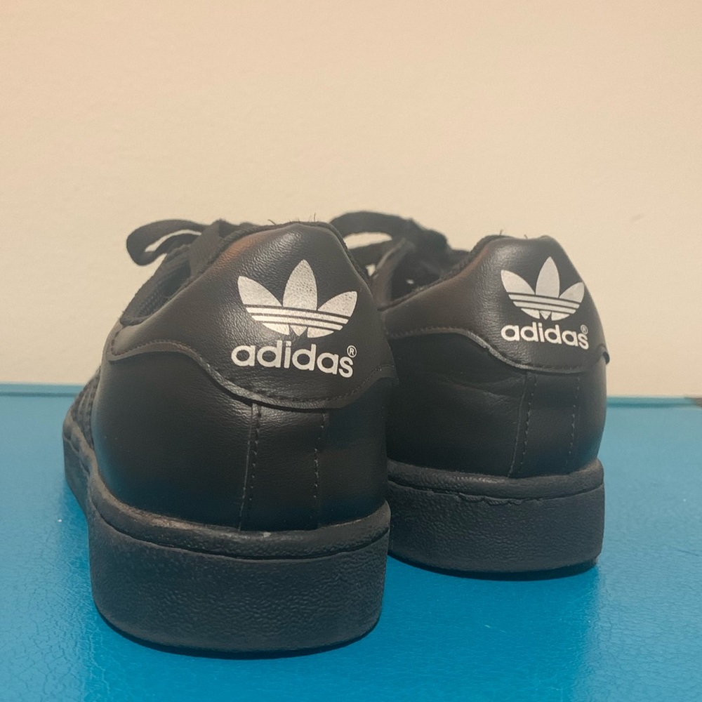 SOLD. Adidas All Black Superstars.